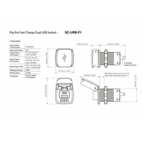 SCANSTRUT FLIP PRO USB-A+C