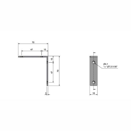 VINKELBESLAG 70X70 RF304 ROCA