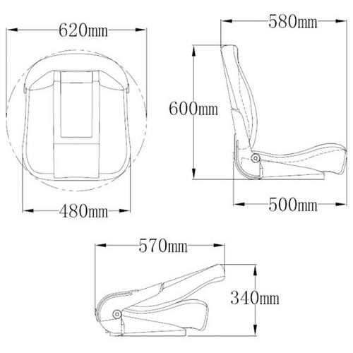 STOL DAYTONA FOLD MÖRKBLÅ/VIT